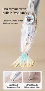 Détail de la tondeuse pour animaux avec aspiration puissante et vue du moteur interne