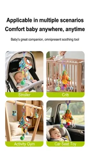 Jouet en peluche bébé multi-usage pour poussettes, lits, portiques et voitures.
