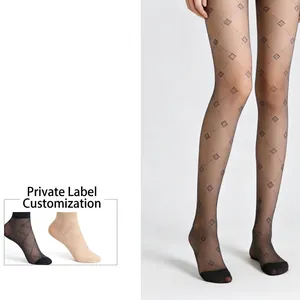 Sheer black patterned tights featuring a diamond grid design for plus size women