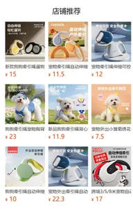 Professional collection of colorful retractable dog leashes and harnesses for outdoor pets