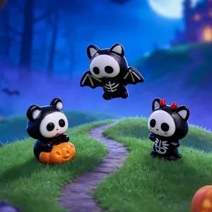 Statuette di animali scheletro di Halloween per decorazione micro paesaggio DIY.