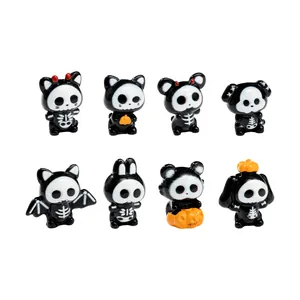 Otto simpatiche figurine di animali scheletri di Halloween per decorazioni fai da te