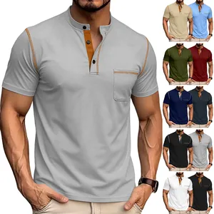 Kollektion atmungsaktiver Herren-Henley-Poloshirts in vielen lebendigen Farben