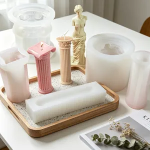 Moldes de silicona de columna romana y estatua de Venus para hacer velas aromáticas DIY