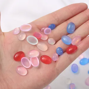 Assortimento cabochon ovali in resina occhio di gatto per creazioni di gioielli fai-da-te