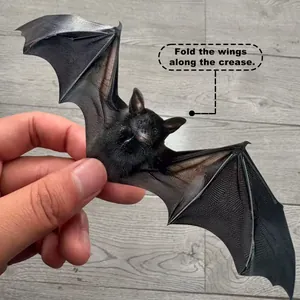 3D double-layered Halloween bat wall sticker with foldable wings for DIY home decor