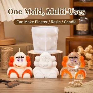 Warrior Clown Scented Candle Silicone Mold 3D Cartoon Character DIY Handmade Soap Plaster Crafting Tool Decoration
