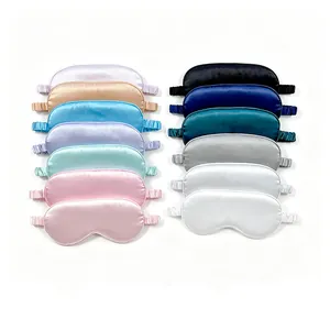 Collection de masques de sommeil en satin de soie multicolores avec élastiques occultants