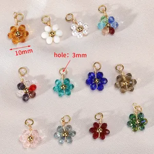 10mm Edelstahl Kristall Gänseblümchen Anhänger mit 3mm Loch für DIY Schmuckherstellung