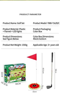 Spécifications détaillées et dimensions du kit de golf enfant avec LED