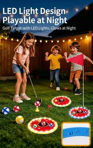 Kit de golf LED pour enfants, jeu de jardin nocturne avec cibles lumineuses d'extérieur