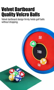 Vue détaillée de la cible pour enfants avec balles velcro colorées sur fond blanc
