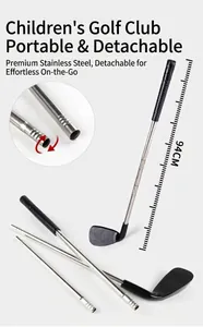 Club de golf portable et amovible pour enfants en acier inoxydable, longueur 94 cm