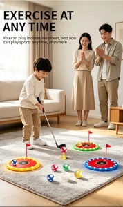 Kit de golf pour enfants avec cibles lumineuses pour une interaction parent-enfant.
