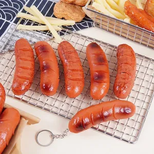 Modello Di Salsiccia Hot Dog Artificiale Realistico Accessori Fotografici PVC Cibo Finto Giocattolo Educativo Portachiavi