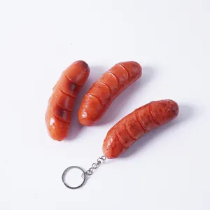 Portachiavi realistico in PVC a forma di salsiccia hot dog per fotografia di cibo