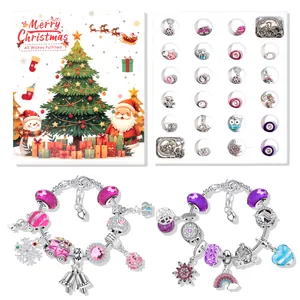 Set premium braccialetti natalizi fai-da-te per bambine con scatola regalo avvento