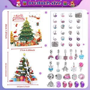 Calendario dell'Avvento Natale kit braccialetti fai da te per bambine con 24 ciondoli