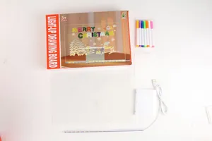 Comprehensive DIY light-up drawing board kit for kids with markers and cleaning cloth