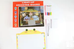 Complete set of kids' DIY frog light-up drawing board with markers and accessories