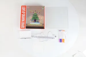 Complete kids light-up drawing board kit featuring LED base, markers and accessories