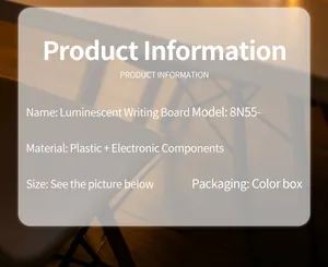 Product details and specs for the luminescent writing board model 8N55- with plastic body
