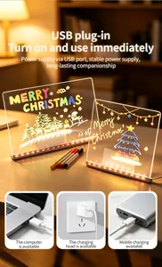 Detailed view showing multiple USB power supply options for the LED glowing message board