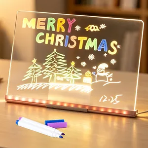 LED glowing drawing board for kids DIY message board with markers