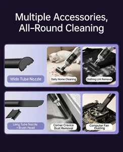 Portable pet hair vacuum attachments for furniture, clothing, and electronic cleaning.