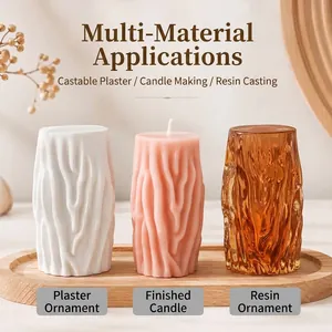 Stampo in silicone ondulato per candele profumate fai-da-te e ornamenti in gesso