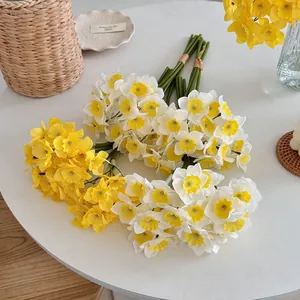 Realistic artificial narcissus flower bouquet for home decor and wedding arrangements