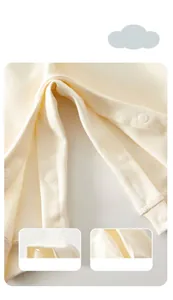 Close-up of snap buttons on soft baby cotton pajamas for easy and quick diaper changes