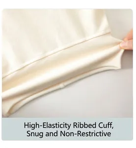 Close-up of high elastic ribbed cuff on baby cotton thermal underwear for snug comfort