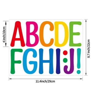 Colorful 4-inch large vinyl alphabet stickers for bulletin board decoration display