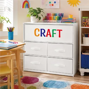 Large 4-inch colorful vinyl letter stickers for creative craft room cabinet decoration