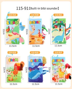 Libri in stoffa per neonati con code 3D e squeaker interno