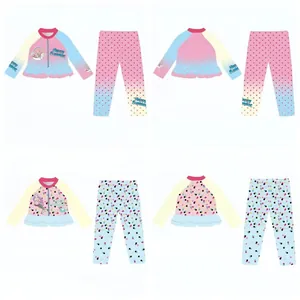 Traje de Baño de Manga Larga para Niña Top Y Falda Rash Guard para Niños Estampado de Sirena Unicorno de Dibujos Animados Protector Solar