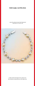 Vue détaillée du bracelet bulle en argent 925 avec des pierres de moissanite