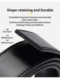 Macro detail of men's leather belt cross-section showing durable layered construction.