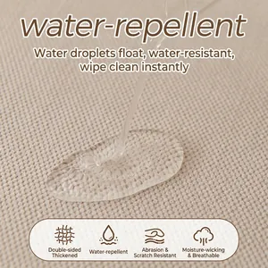 Close-up of thickened corduroy fabric showing its water-repellent surface