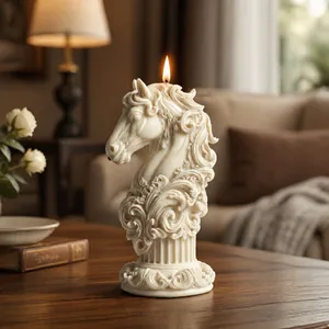 Molde De Silicona Totem Cabeza De Caballo Para Hacer Velas DIY Relieve Columna Romana Adorno Decorativo