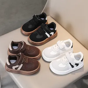 Toddler non-slip casual sneakers with soft soles and velcro straps in various colors