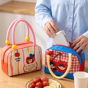 Insulated Lunch Bag Thermal Food Tote Cartoon Pattern Waterproof Polyester Picnic School Storage Handbag For Kids Women