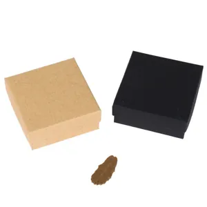 Cajas de regalo para joyas vintage en papel kraft y negro para anillos y pendientes lujo