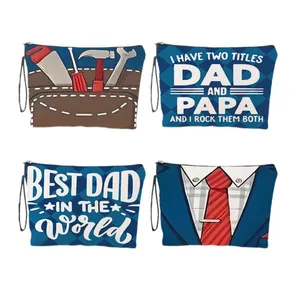 Vatertag Kosmetiktaschen Set mit 'Best Dad' Aufdruck und Krawattenmuster Designs