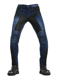 Motorcycle Riding Jeans Men Women Summer Breathable Mesh Pants With CE Silicone Protective Gear Motorbike Denim Trousers
