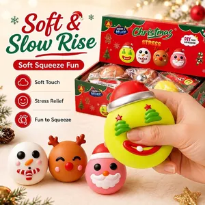 Christmas themed soft slow-rise squishy toy set with Santa and reindeer for stress relief