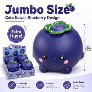 Giocattolo squishy mirtillo gigante, palla antistress kawaii 13-15cm per bambini piccoli