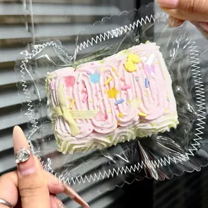 Cute Star Candy Cream Square Squishy Handmade Food Grade Silicone Slow Rebound Stress Relief Toy For Teens Adults Pink Green