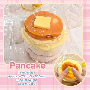 Mignon Pancake au Beurre Squishy Rebond Lent Jouet à Presser Soulagement du Stress Modèle de Nourriture Réaliste Décoration de Bureau